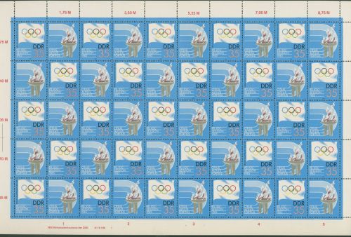 DDR 1985 Olympisches Komitee 2949 ZD-Bogen DV 1 postfrisch