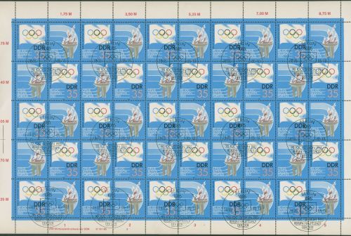 DDR 1985 Olympisches Komitee 2949 ZD-Bogen DV 3 mit Sonderstempel
