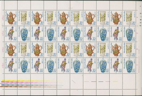 DDR 1982 Meissener Porzellan 2667/70 ZD-Bogen DV 1 postfrisch