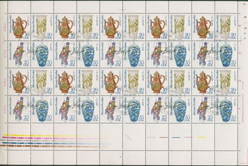 DDR 1982 Meissener Porzellan 2667/70 ZD-Bogen DV 1 mit Sonderstempel