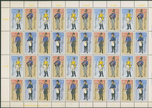 DDR 1986 Postuniformen 2997/3000 ZD-Bogen DV 4 postfrisch