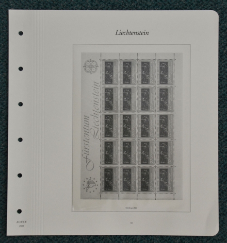 BOREK Vordruckblätter Liechtenstein Bögen/Kleinbögen 1985/89 SF gebraucht (Z778)