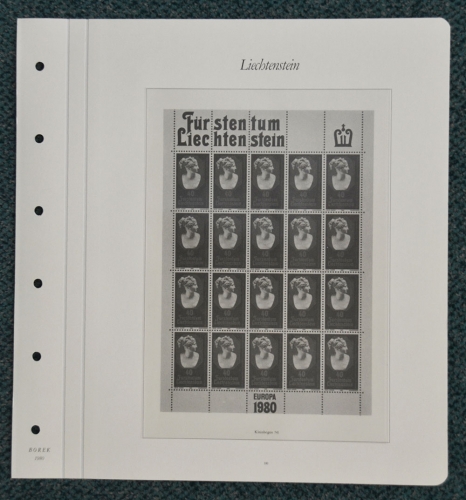 BOREK Vordruckblätter Liechtenstein Bögen/Kleinbögen 1980/84 SF gebraucht (Z779)