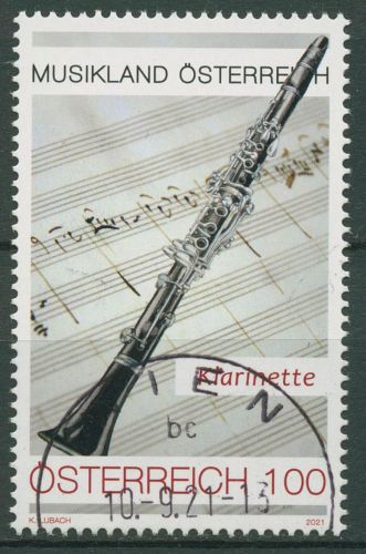 Österreich 2021 Musikinstrumente Klarinette 3581 gestempelt