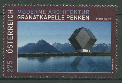 Österreich 2021 Moderne Architektur Granatkapelle 3595 postfrisch