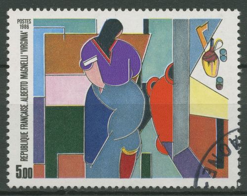 Frankreich 1986 Zeitgenössische Kunst Gemälde Alberto Magnelli 2553 gestempelt