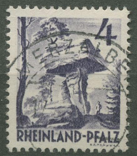 Franz. Zone Rheinland-Pfalz 1948 Teufelstisch Type III, 33 yb III gestempelt