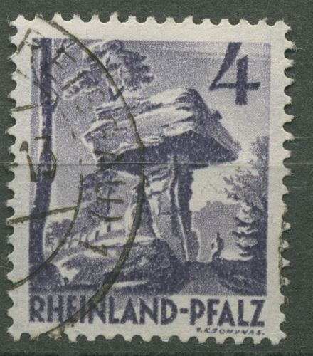 Rheinland-Pfalz 1948 Teufelstisch Type III, 33 yb III gestempelt geprüft