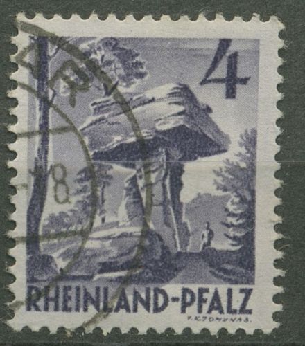 Rheinland-Pfalz 1948 Teufelstisch Type III, 33 yb IV gestempelt geprüft