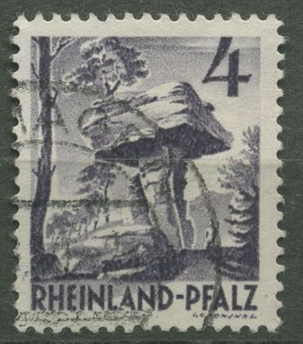 Rheinland-Pfalz 1948 Teufelstisch Type III, 33 yb IV gestempelt
