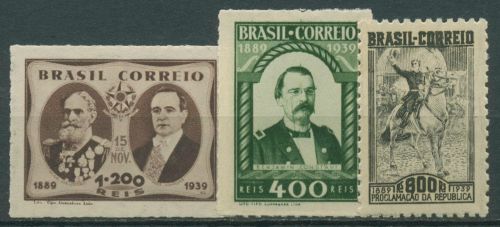 Brasilien 1939 50 Jahre Republik Persönlichkeiten 513/15 ohne Gummierung