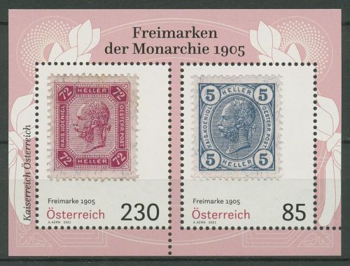 Österreich 2021 Klassische Briefmarken Block 127 postfrisch (C67006)