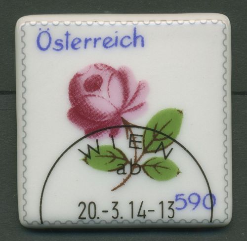 Österreich 2014 Augarten-Porzellan Rose 3127 gestempelt (C67014)