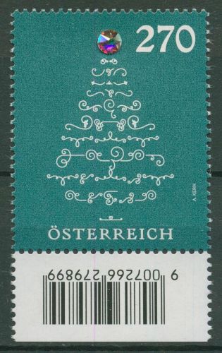 Österreich 2019 Weihnachten Baum mit Swarovski-Kristall 3493 postfrisch
