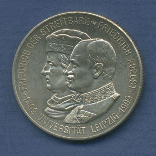Sachsen 2 Mark 1909 E, 500 Jahre Universität Leipzig, J 138, fast st (m6911)