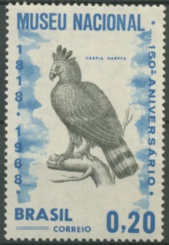 Brasilien 1968 Nationalmuseum in Rio, Vogel Harpye 1173 postfrisch