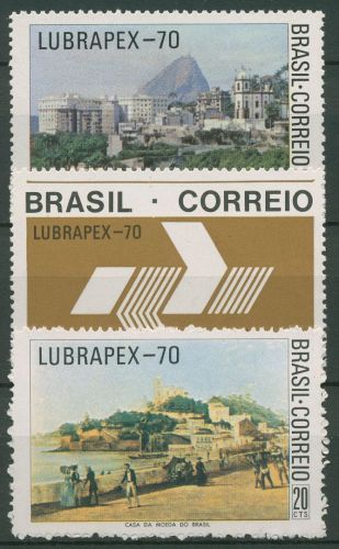 Brasilien 1970 LUBRAPEX Stadtansicht Rio de Janeiro 1270/72 ungebraucht o.Gummi