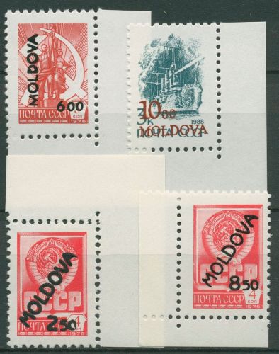 Moldawien 1992 Marken Sowjetunion mit Aufdruck 22/25 postfrisch