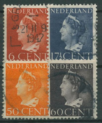 Niederlande 1946 Königin Wilhelmina 449/52 gestempelt