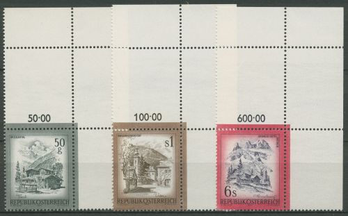 Österreich 1975 Sehenswürdigkeiten 1475/77 Lf Ecken postfrisch