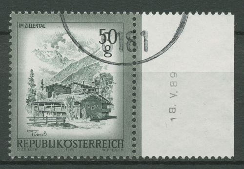Österreich 1975 Sehenswürdigkeiten 1475 Seitenrand rechts, Druckdatum gestempelt