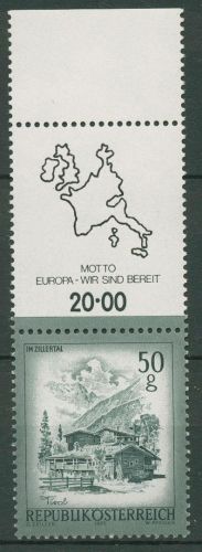 Österreich 1975 Sehenswürdigkeiten 1475 Lf oben mit Zudruck postfrisch