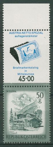 Österreich 1975 Sehenswürdigkeiten 1475 Lf oben mit Zudruck postfrisch