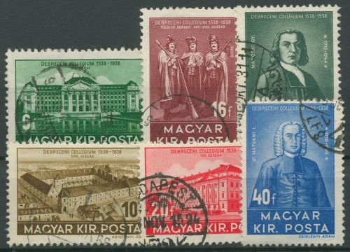 Ungarn 1938 Universität Debrecen 585/90 gestempelt