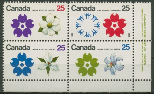 Kanada 1970 EXPO in Osaka Emblem Blüten 451/54 X ZD postfrisch