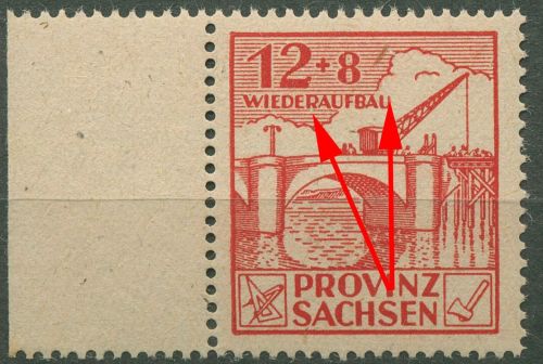 SBZ Provinz Sachsen 1946 Wiederaufbau mit Plattenfehler 88 A VII postfrisch