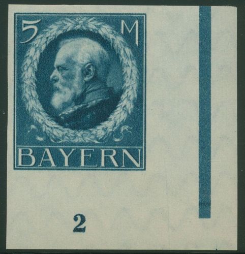 Bayern 1916/20 König Ludwig III. Kriegsdruck 107 II B Ecke 4 mit Falz