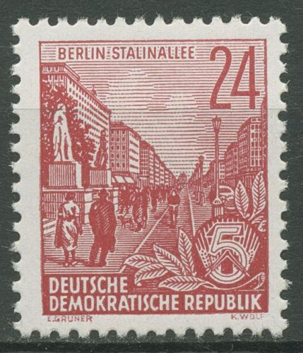 DDR 1953 Fünfjahrplan (II) Stalinallee Berlin 414 X I postfrisch