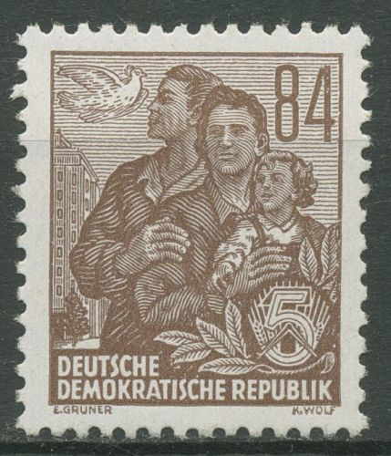 DDR 1953 Fünfjahrplan (II) Familie vor Hochhaus 422 X I postfrisch