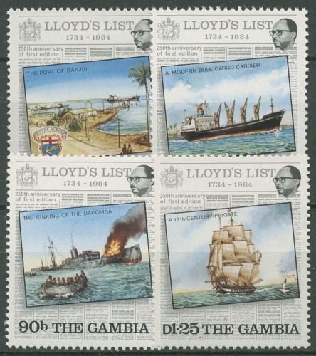 Gambia 1984 250 Jahre Lloyd's List Schiffe 525/28 postfrisch