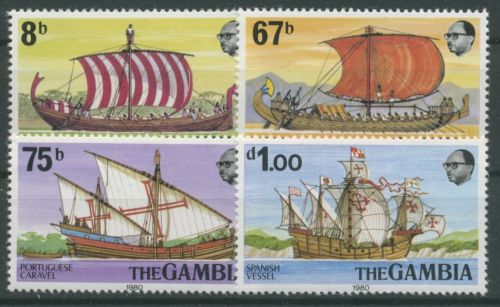 Gambia 1980 Historische Schiffe 411/14 postfrisch