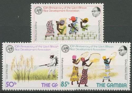 Gambia 1981 10 J. Westafr. Reisanbeuvereinigung Landwirtschaft 427/29 postfrisch