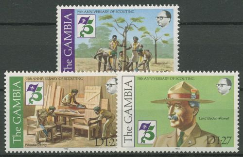 Gambia 1982 75 Jahre Pfadfinderbewegung Aufforstung 438/40 postfrisch