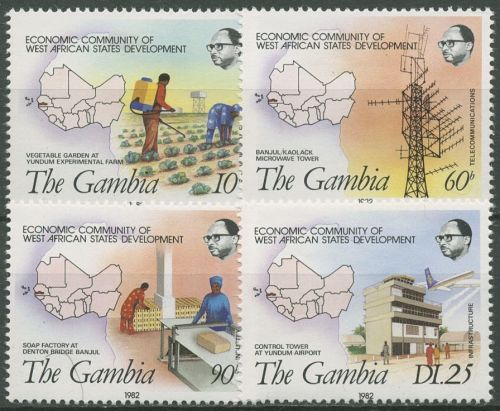 Gambia 1982 Entwicklungsprojekte in Wetsafrika 449/52 postfrisch