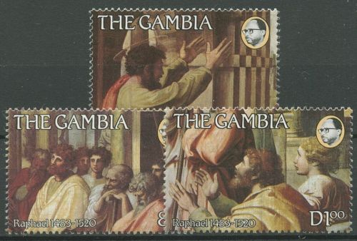 Gambia 1983 500. Geburtstag von Raffael Gemälde 487/89 postfrisch
