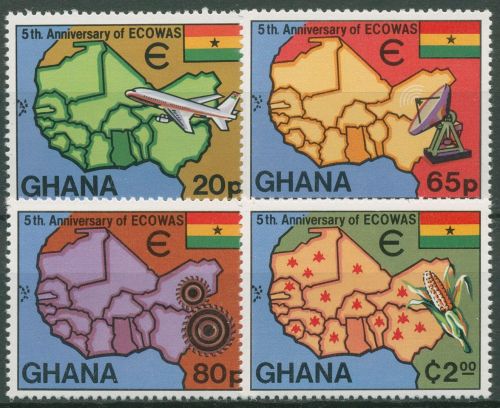 Ghana 1980 Westafrik. Wirtschaftsgemeinschaft Flugzeug Mais 648/51 A postfrisch