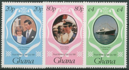 Ghana 1981 Hochzeit Prinz Charles & Lady Diana 892/94 postfrisch