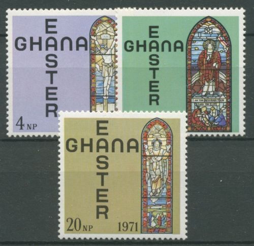 Ghana 1971 Ostern Kirchenfenster aus Accra 428/30 postfrisch