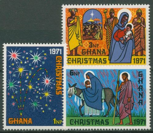 Ghana 1971 Weihnachten Feuerwerk Hl. Drei Könige 443/45 A postfrisch