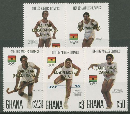 Ghana 1984 Goldmedaillen Olympia Los Angeles 1079/83 postfrisch