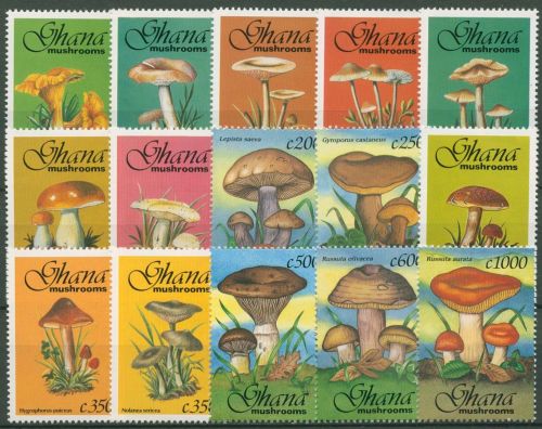 Ghana 1993 Pilze Pfifferling Steinpilz Goldtäubling 1854/68 postfrisch
