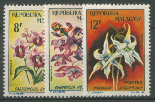 Madagaskar 1963 Blumen Orchideen 504/06 postfrisch
