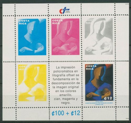 Costa Rica 1995 Zwangszuschlagsmarken Weihnachten Z Block 1 postfrisch (C42655)