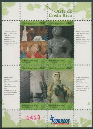Costa Rica 2008 Kunst Gemälde Radierung Block 28 postfrisch (C42658)