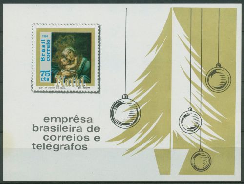 Brasilien 1969 Weihnachten Block 25 o. Gummi wie ausgegeben (C67018)