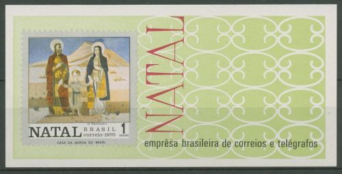 Brasilien 1970 Weihnachten Block 28 o. Gummi wie ausgegeben (C67020)